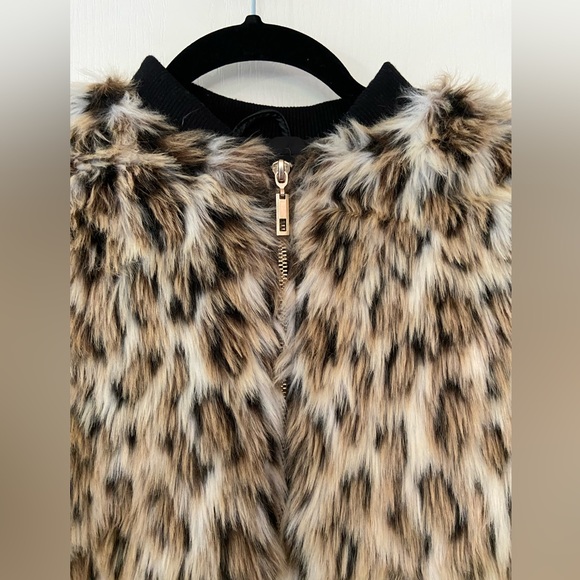 Faux Fur Leopard Bomber Jacket - Picture 2 of 5